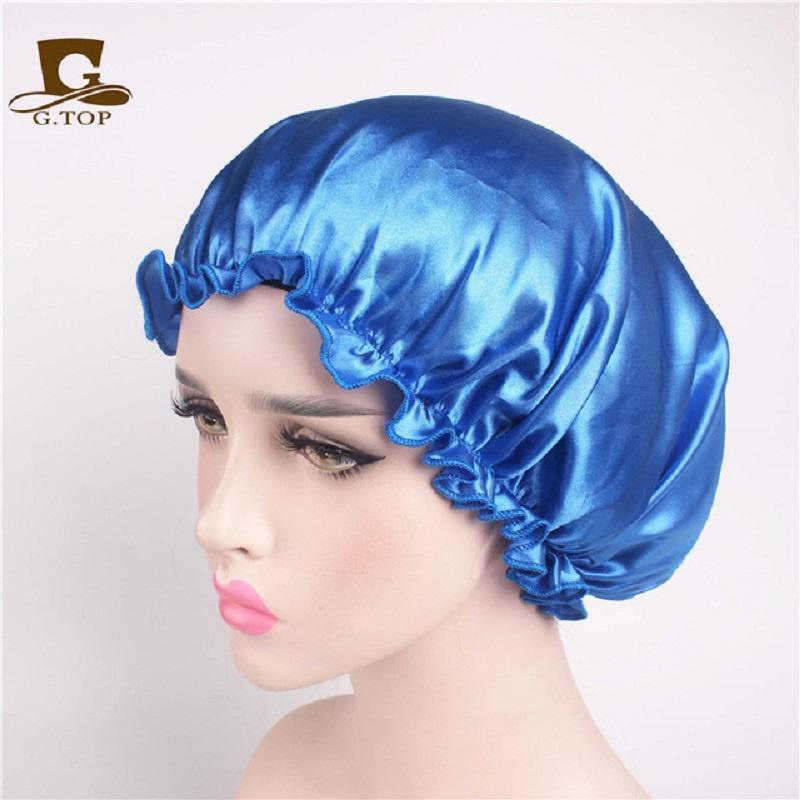 Luxurious Satin Sleep Night Cap For Curly Hair Beauty Salon Head Cover Bonnet Hat