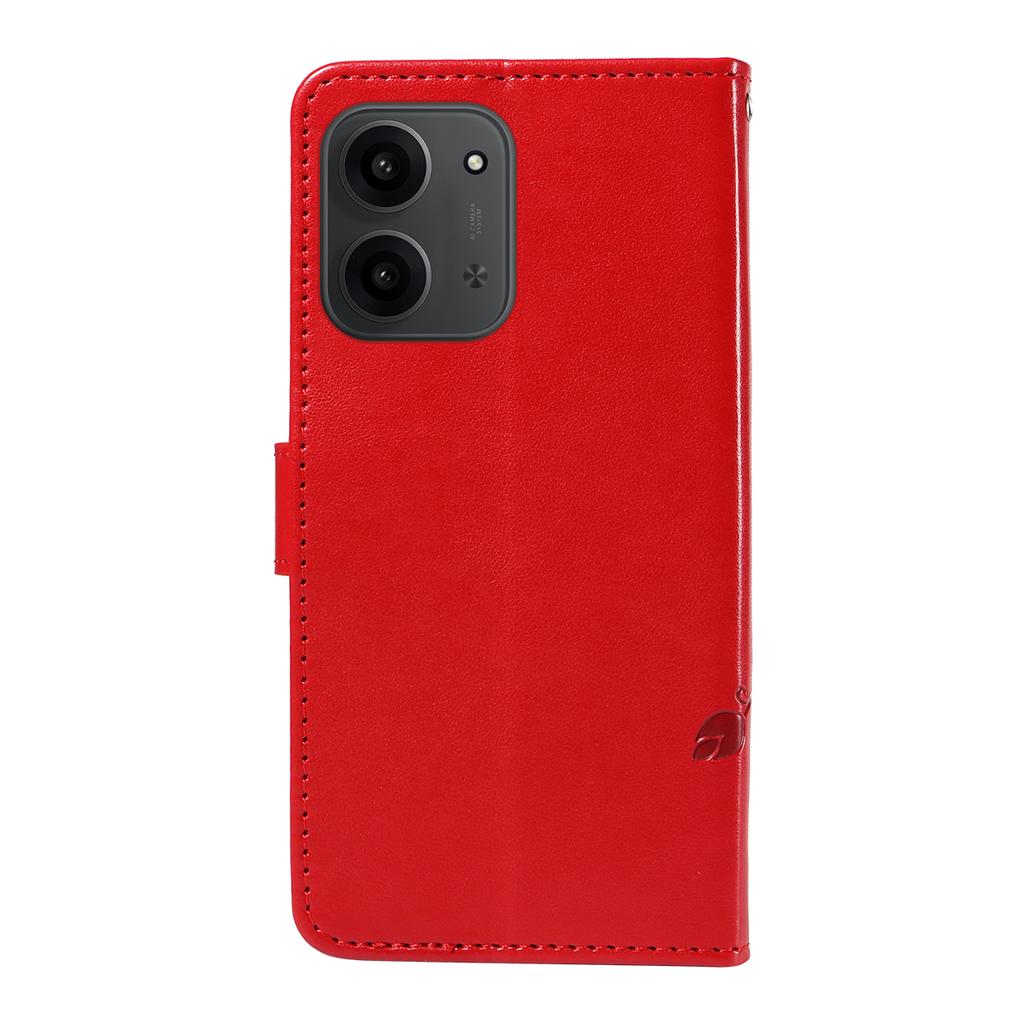 Pro Xiaomi Redmi 15C 5G (EU) (173 mm)/15C 4G (EU) (173 mm) Pouzdra z PU kůže s květinovým vzorem, peněženka, stojánek, kryt na telefon s poutkem