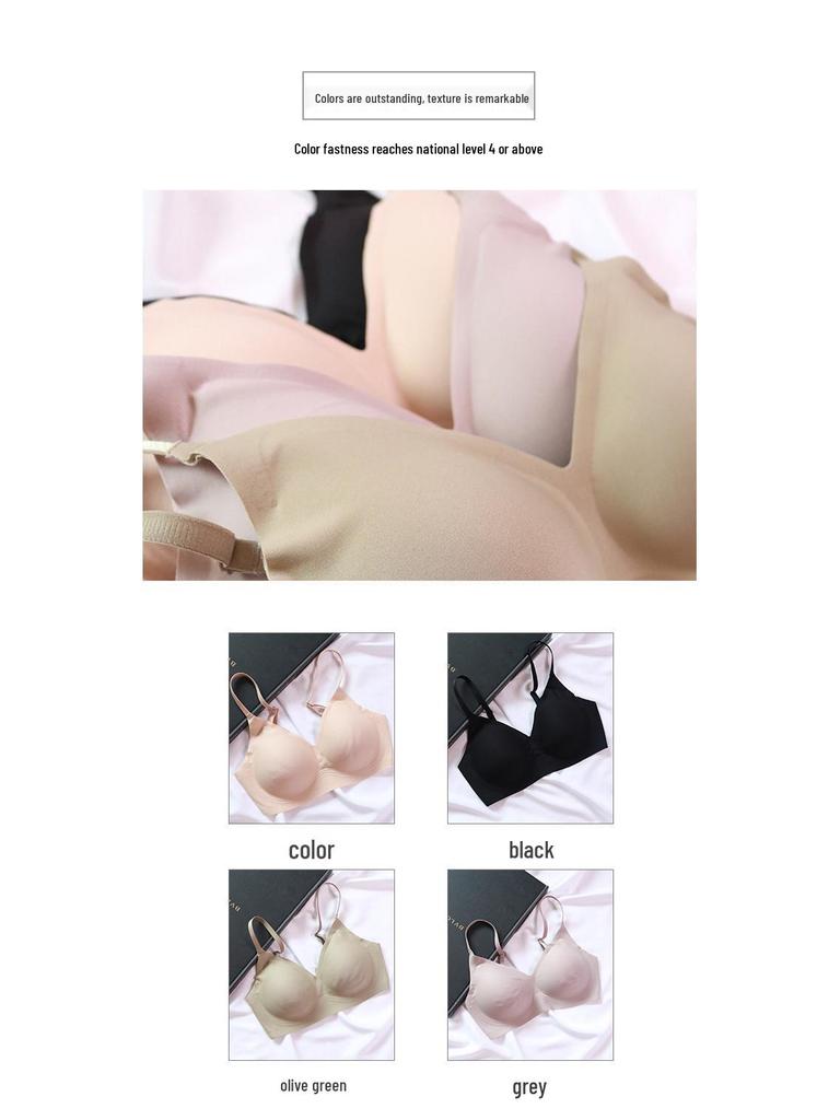 Tangge Seamless Wire-Free Silk Bra: Soft Support, High Elasticity, Thin Micro Gathering