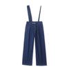Denim Asymmetric Overalls Autumn New Foreign Trade Women Strap Adjustable High Waist Zip-up Button Straight Trousers 32085