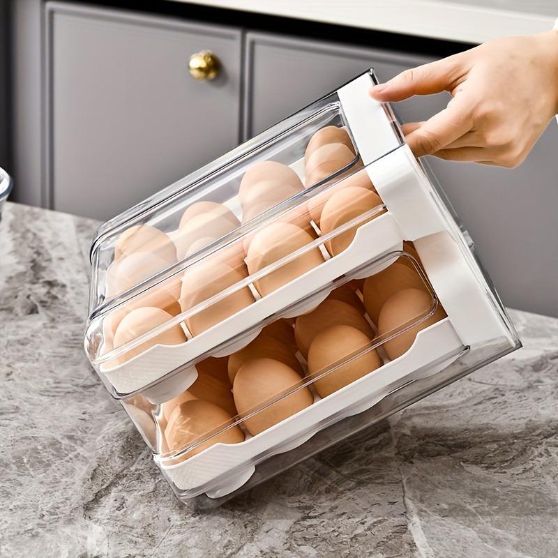 Organizer na jajka do lodówki Uchwyt na jajka do lodówki Typ szuflady 2-poziomowy Stackable Pudełko do przechowywania jajek Przezroczysty plastikowy Uchwyt na jajka