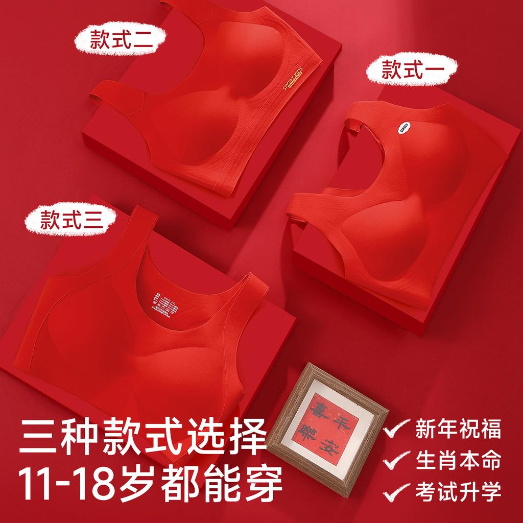 Less set Red New Year's bra, adolescent development students autumn and winter models, natal year gift box set
