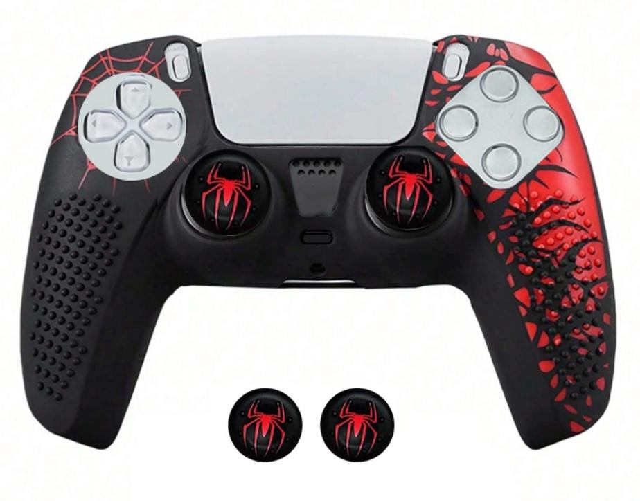 For PS5 Controller Cover Case Anti-Slip Silicone Protective Skin Compatible with PS5 Game Controller Thumbstick Grip Cap Sticker