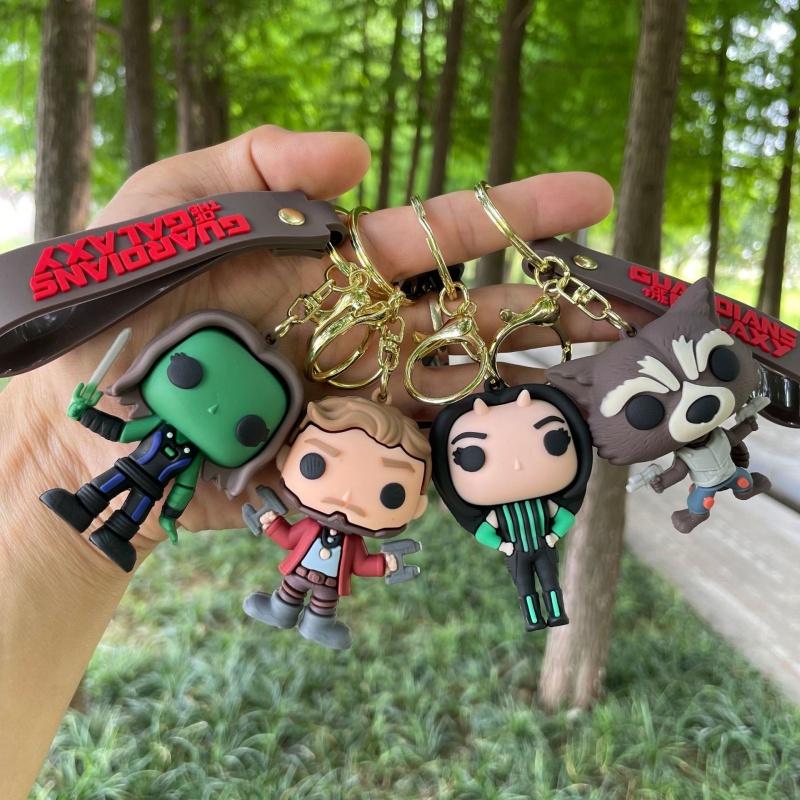 Yp429 Galaxy Guardians Silicone Keychain Movie Souvenir Car Key Chain Bag Pendant Gift