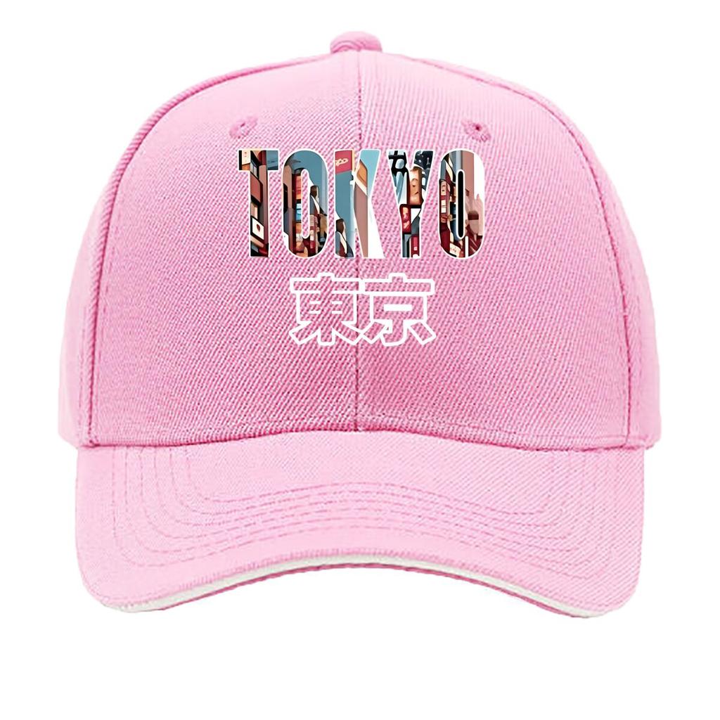 Unisex Tokyo Lettering Print Baseball Cap Text MachineWashable Outdoor Hat Suitable for Travel Sandwich Baseball Cap