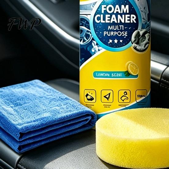 Sofa Stoffreiniger Schaum Multifunktional Spülfrei Tiefenreiniger Spray mit Schwamm Tuch Fleckenentferner für Auto Innenraum Küche Fett Bad
