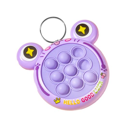 Mini Push Bubble Game Console Stress Relief Bubble Popping Game Machine Keychain Silicone Bubble Squeeze Sensory Fidget Toy