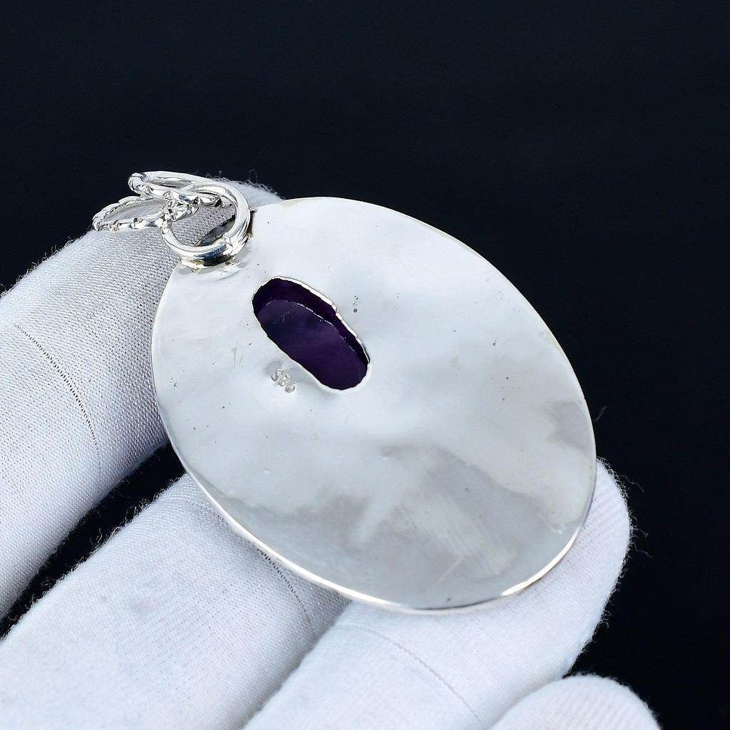 Amethyst Pendant, 925 Sterling Silver Handmade Jewelry, Amethyst Silver Pendant, Party Wear Jewelry For Women's, Pendant Christmas Gift