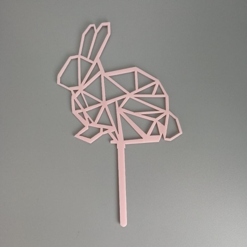 3 шт. Акриловый Пасхальный Креативный Геометрический Кролик Топпер для Торта на День Рождения Пасхальную Вечеринку Торт Десерт DIY Декоративные Принадлежности 3pcs