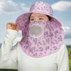 Floral Picking Tea Hat With Mask Neck Protection Hat Retro Sunshade Shawl Cap  Travel