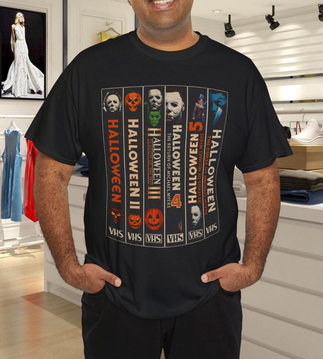 Black Halloween Movie Graphic T-Shirt Mens Womens Tees Top S