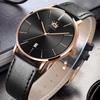 Men's Ultra-Thin Watch 6.5mm Simple Fashion Casual Business Japanese Quartz Movement 40mm Black Leather Band