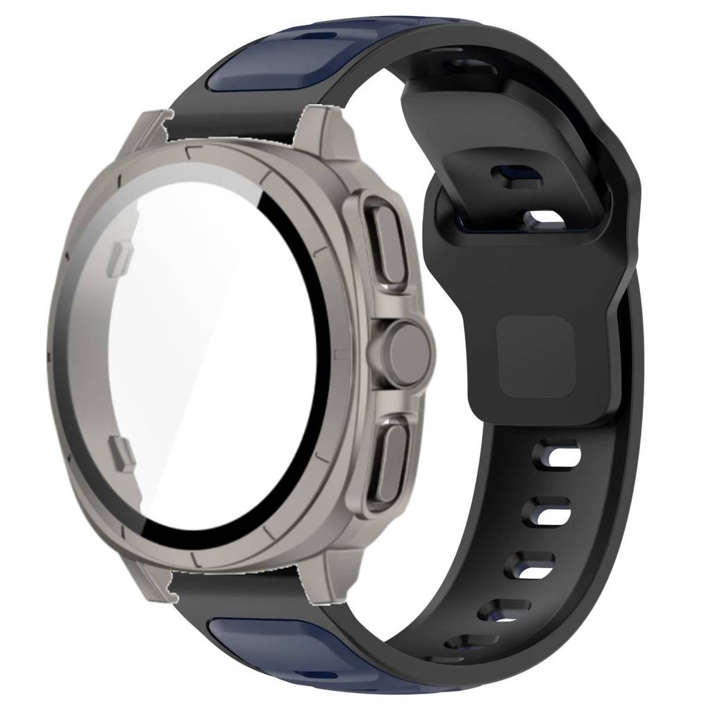 Silicone Band +Tempered Glass Case For Samsung Watch 7 40mm 44mm Strap Protector Cover For Samsung Galaxy Watch 7 44mm 40mm