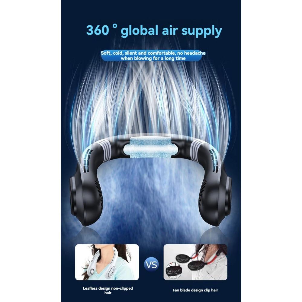 Summer Lazy Person Hanging Neck Fan Outdoor No Leaf Silent Small Fan Air Conditioning Fan Charging Portable Travel Small Electri