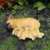 Nurturing Dog Miniature Nursing Mom French Dog and Baby Puppies Resins Figurine for Home Tabletop Shelf Display Ornament