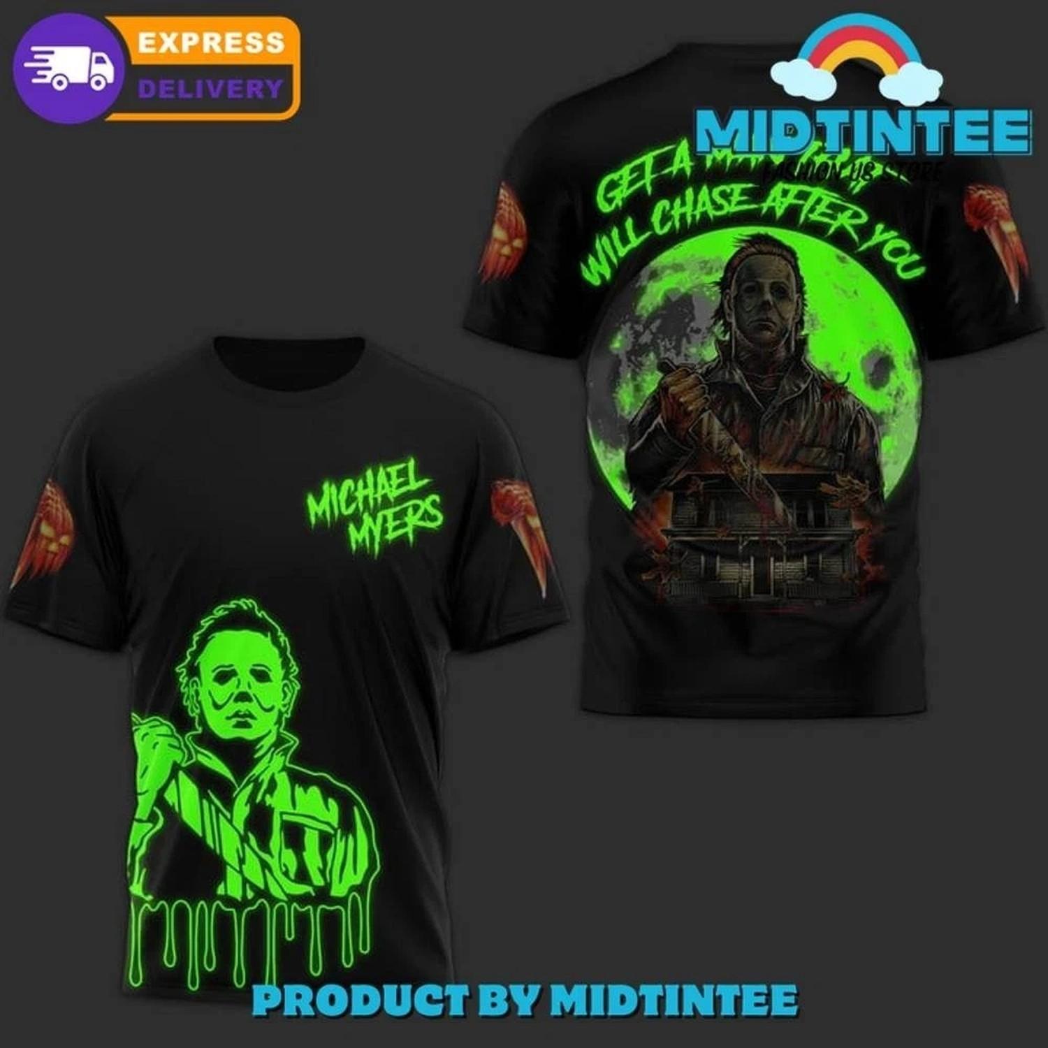 Michael Myers Horror Movie Dark Happy Halloween 3D T-shirt XXL