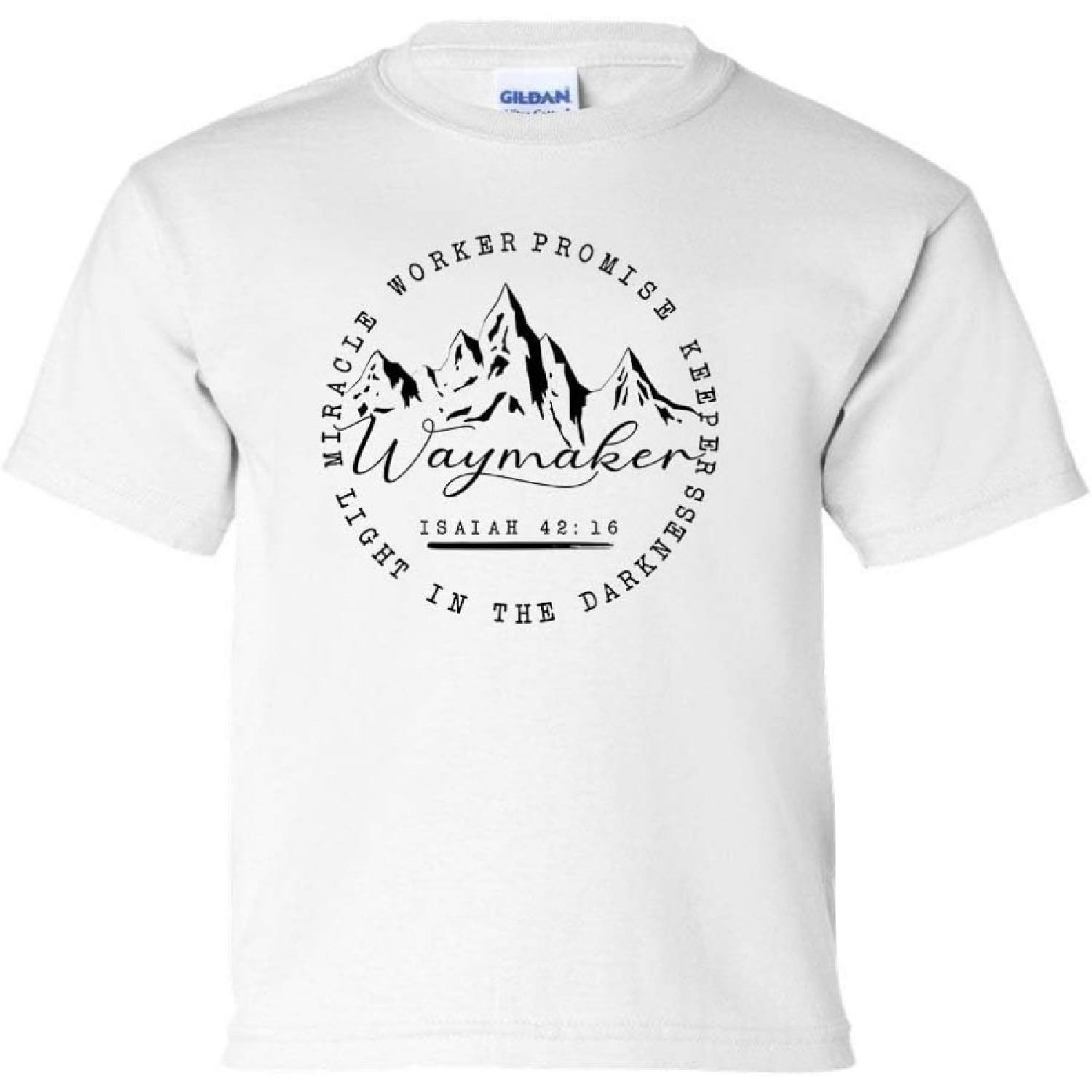 Trenz Shirt Company Waymaker Isaiah 42_16 Youth Kids Christian T-Shirt Graphic Tee S