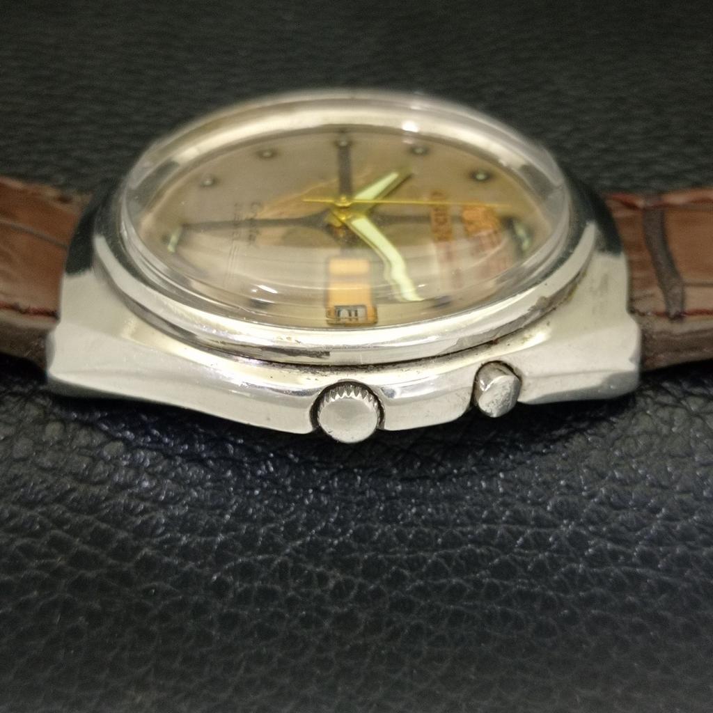 USED VINTAGE ORIENT CRYSTAL AUTOMATIC JAPAN MENS ORIGINAL DIAL WATCH a702253-5 R123-a702253