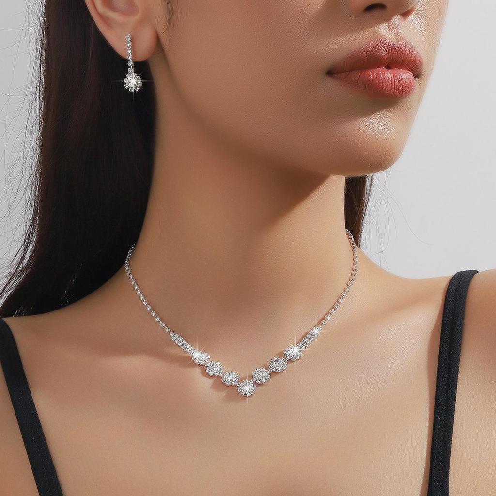 Wedding Jewelry Set: Bridal Necklace, Earrings, and Bracelet - Perfect Accessories for Evening Dress
