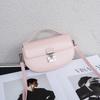 Minimalist Genuine Leather Crossbody Bag Small Square Shell Shape With Lock Daily Urban Wear
