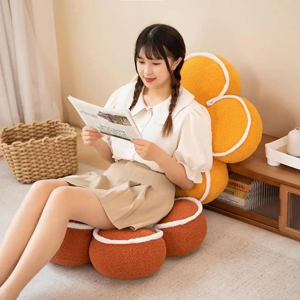 50cm 5-petal Flower Seat Cushion Stuffed Plant Colorful Plush Pillow Sofa Chair Decor Ladies Women Kids Fashion Gift