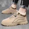 Winter Men's Shoes 2025 New High Top Casual Sports Shoes with Plush, Fashionable Thick Sole and Plush Warm Cotton Shoes