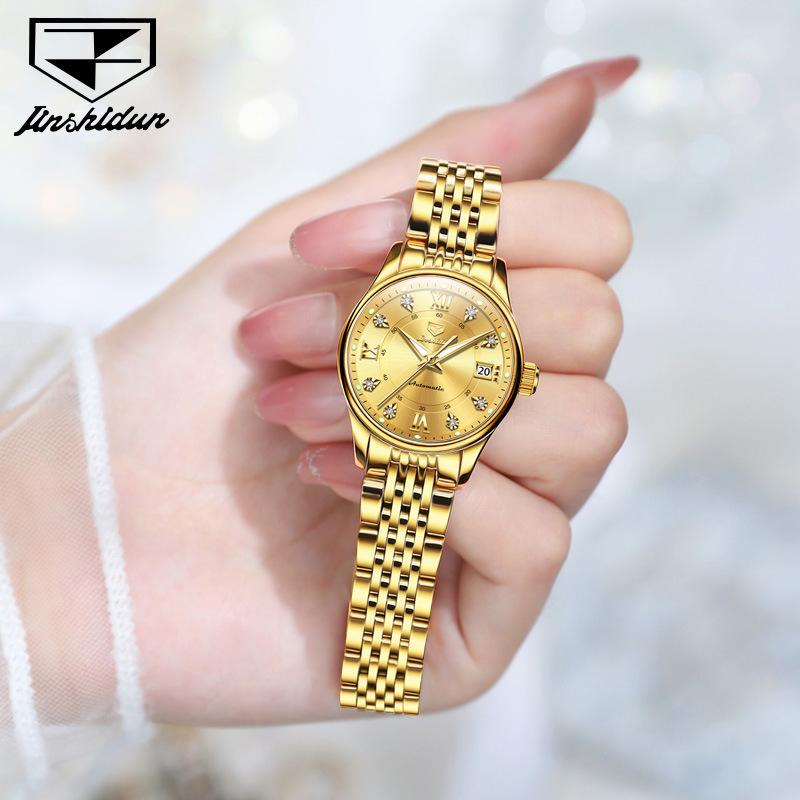 JINSHIDUN New Business and Leisure Ladies Watch Single Calendar Fully Automatic Mechanical Surface Luminous Waterproof High -end Watch