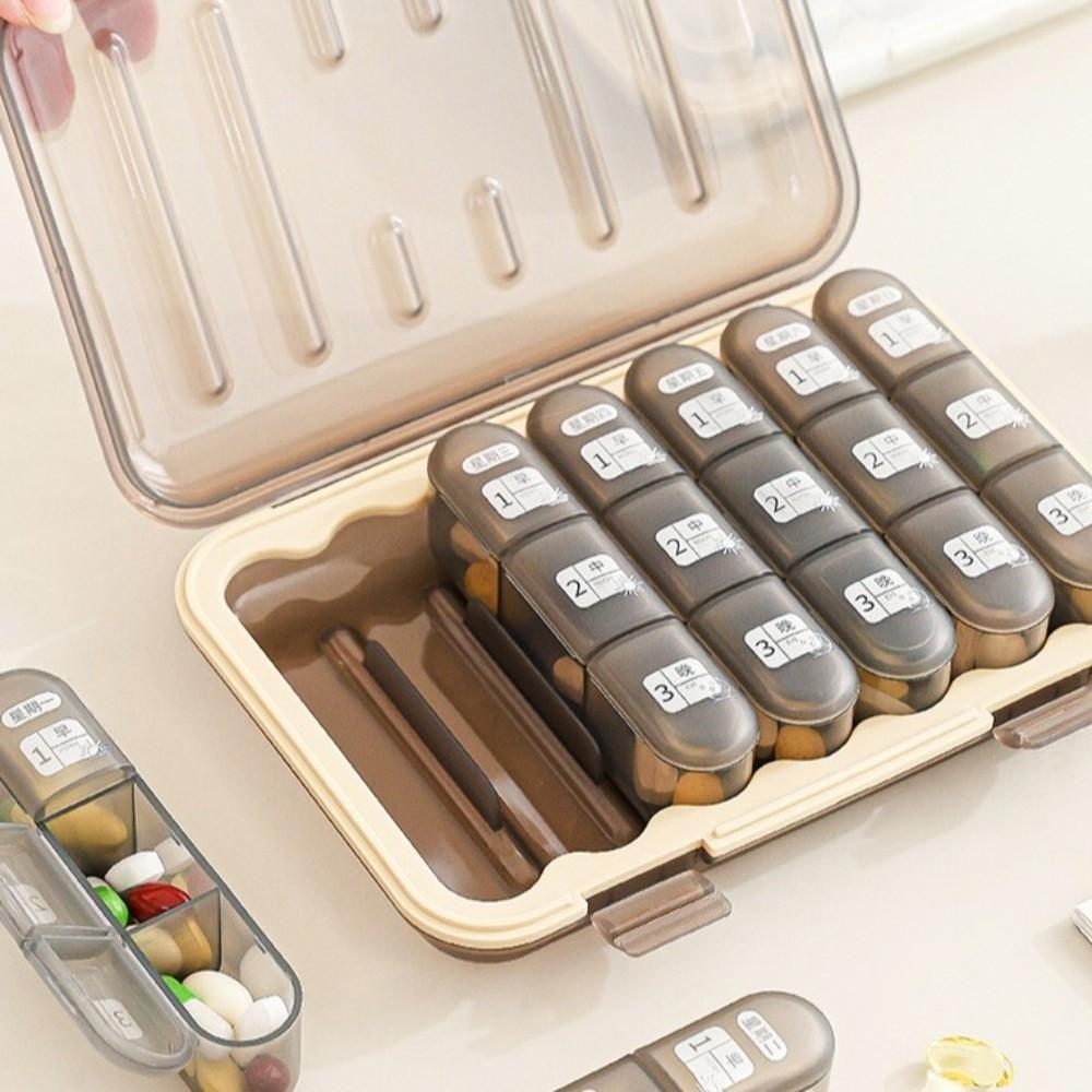 21 Grid Pill Dispenser Large Capacity Pill Classification Box Medication Organization