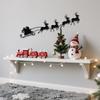 1 szt. Dekoracja ścienna z żelaza w kształcie Świętego Mikołaja i latającego renifera, Dekoracja świąteczna, Dekoracja ścienna na święta, Elegancka dekoracja świąteczna nad kominkiem