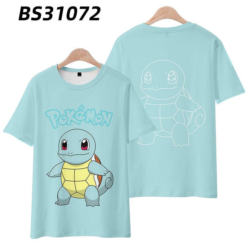 2024 Pokemon Squirtle Anime T-Shirt Summer Short Sleeve Top For Kids Everyday Style
