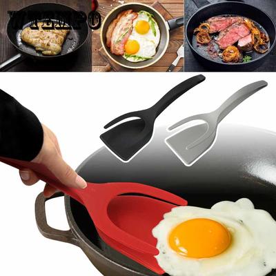 2-in-1 Kitchen Accessories Kitchen Gadget Sets Omelette Spatula Kitchen Silicone Spatula for Toast  CocinaPancake Egg Flip Tongs