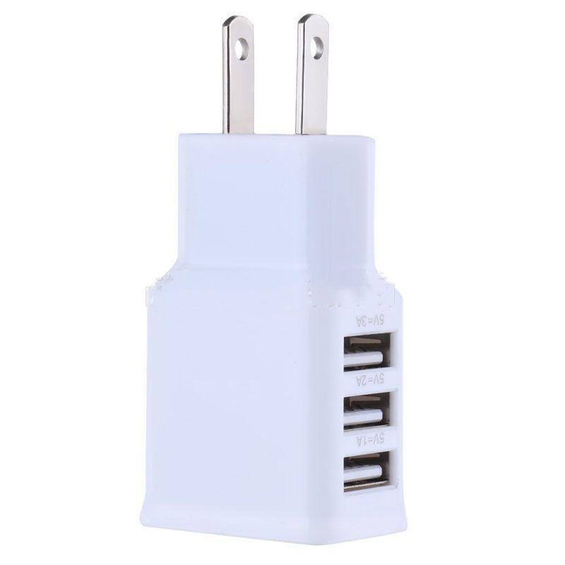 Smart Usb Wall Charger For Samsung Phone 3 Ports Eu Plug Natural Cooling White