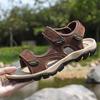 Fashion Summer New Men Sandals with Two Layers of Leather Outdoor Business Comfort Beach Shoes Flat Heel Banquet Social Men Sandals