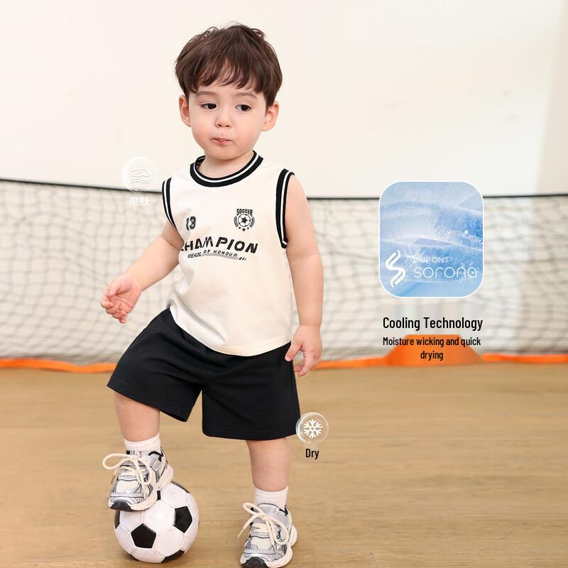 LUSON Baby Boys  Striped Summer Vest & Shorts Set 120