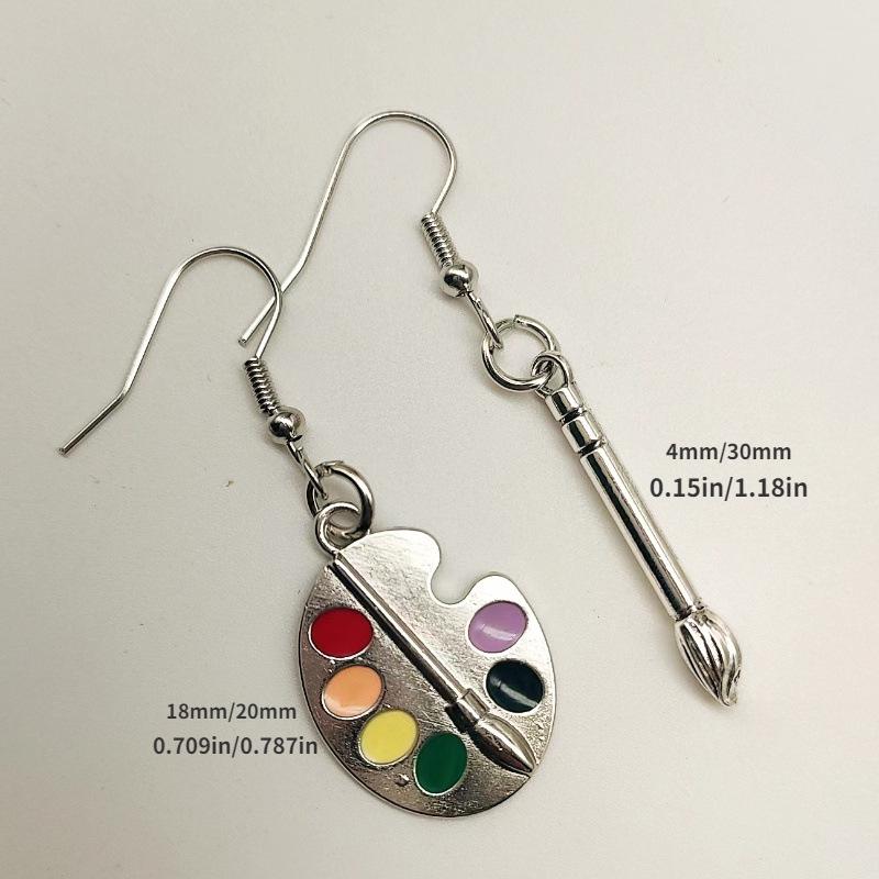 Oil Painting Palette Art Style Cross-Cultural Creative Earrings