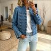Napoleonic Style Single-Breasted Multi-Button Cropped Denim Jacket -  Fall New Arrival, Cross-Border European & American Style, Wholesale