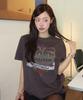 Ollibeudeollibeu Vintage Graphic Point Oversized Short Sleeve T-Shirt Ow6Me5500