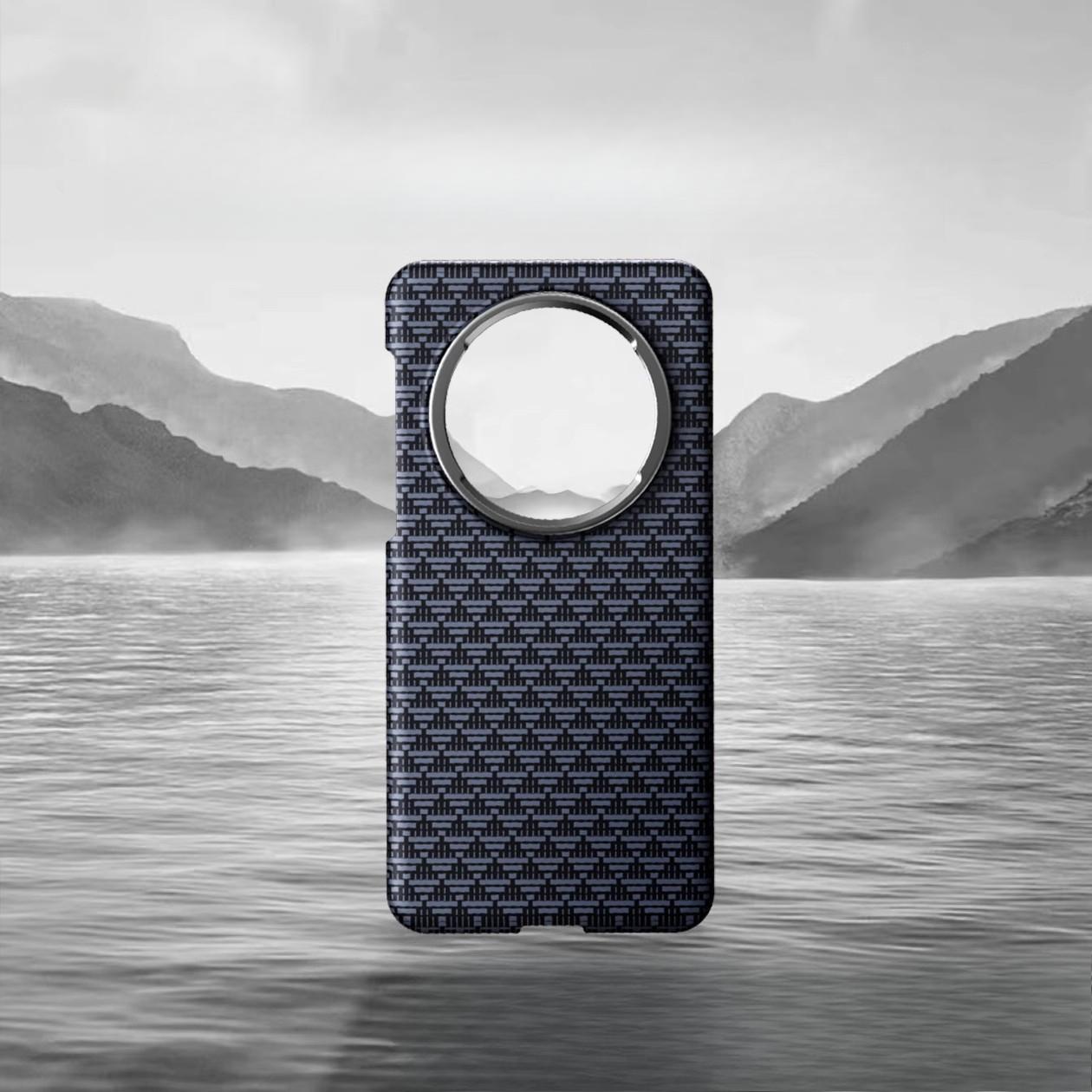 

Подходящий для Huawei Mate70Pro кевларовый чехол с узором и матовый высококлассный противоударный защитный чехол для Mate60pro HUAWEI Mate70Pro чёрный