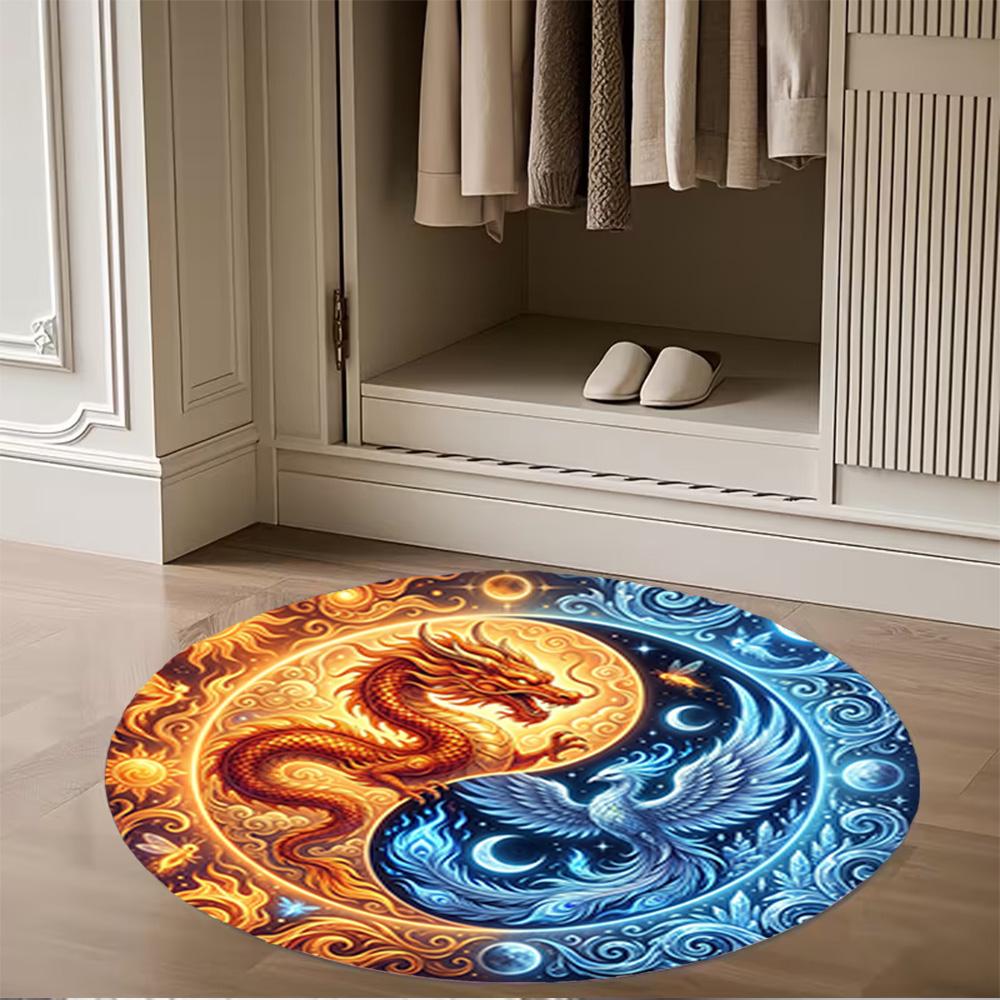 1pc Yin Yang Tree Design Non Slip Home Carpet Living Room Decoration Gift Idea