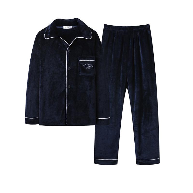 Men's Winter Coral Fleece Pajamas - Thickened Flannel, Outdoor-Friendly, One-Piece.