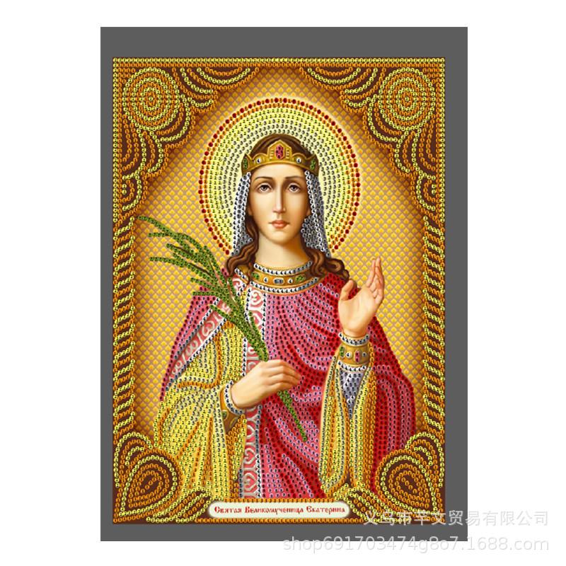 Diy5D Diamond Painting New, Religious Figure Madonna Bright Diamond Sticker, Cross Diamond Embroidery