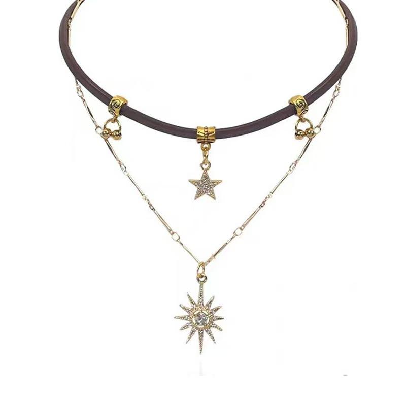 

Maillard vintage stacked necklace female sweet cool babes wind collarbone chain bohemian accessories choker neck chain