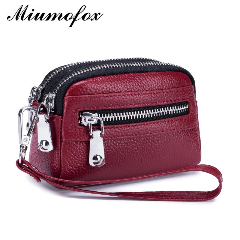 Women's Double Zipper Leather Clutch: Large Capacity Multifunctional Coin Purse & Small Handbag