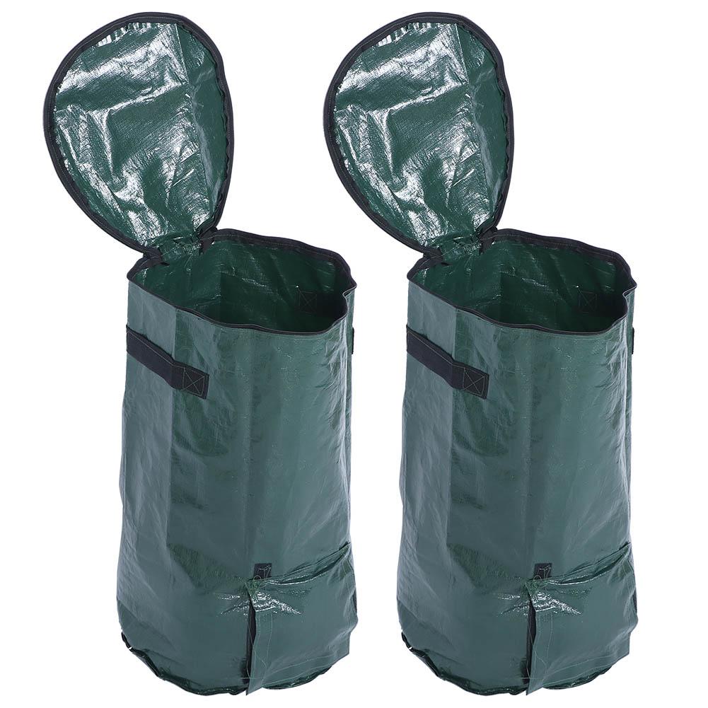 2PCS 15 Gallons Home Planting Bag Reusable Garden Lawn Patio Yard Waste Bags Laundry Container