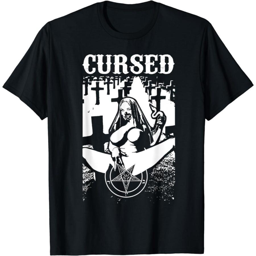 AspeAr Unholy Nun Sexy Cursed in Cemetery T-Shirt S