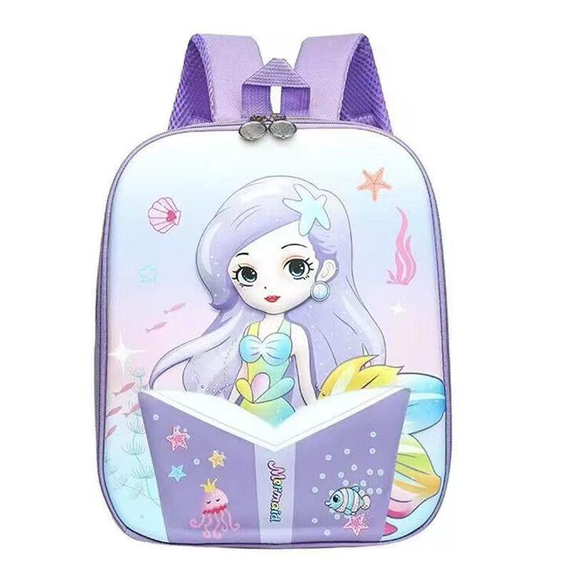 Elsa 3d Cartoon Hard Shell Double Shoulder Backpack Unicorn Schoolbag Waterproof