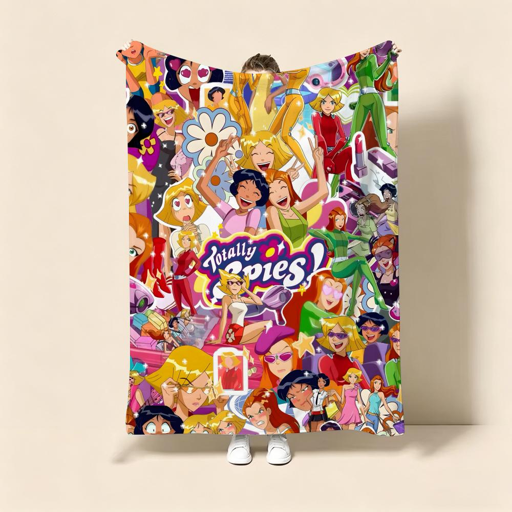 Animation T-Totally Spies Wurf Weiche Warme Flanell Fleece Decke, Gemütlicher Plüsch für Sofa Bett & Alle Jahreszeiten