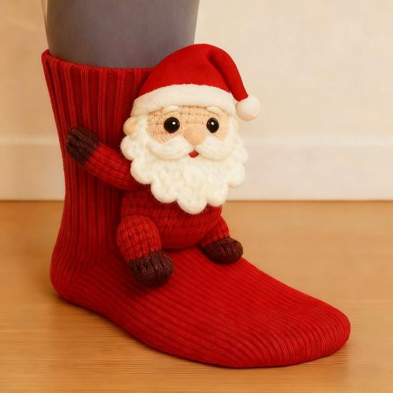 3D Strick Weihnachtsstrümpfe für Frauen Mädchen Neuheit 3D Weihnachtsmann Schneemann Rentier Weihnachten Boden Teppich Socken für Winter Feiertag Party Deko
