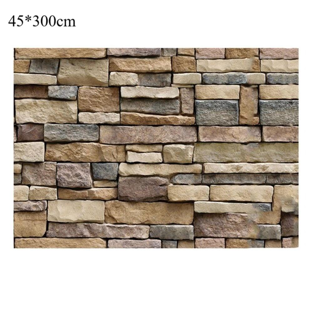 PVC 3D Brick Stone Wallpaper Waterproof Vintage Style Peel and Stick Wall Sticker Removable Self-adhesive Background Wallpaper