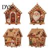 Miniature Dollhouse Kit DIY Christmas Faux Pearl Art Painting Hanging Pendant Kit, 3D Bead Gingerbread Creative Gift for Adults House Handmade Holiday